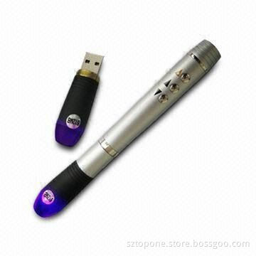 RC wireless presenter with USB, IR red laser, page up and down functions, made of copper